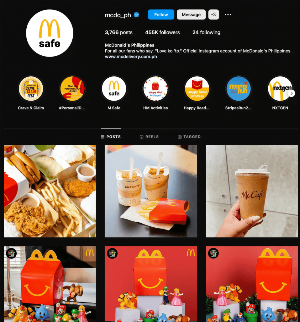 McDonald's Philippines Instagram Page